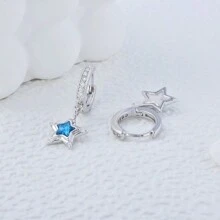 BRLINEY Sterling Zilveren Hypoallergene Dames Oorbellen Cubic Zirconia Creolen Ster Oorbellen Mode Dainty Oorbellen Cadeaus Voor Verjaardagen