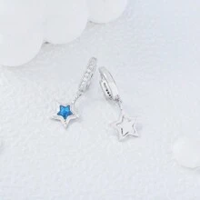 BRLINEY Sterling Zilveren Hypoallergene Dames Oorbellen Cubic Zirconia Creolen Ster Oorbellen Mode Dainty Oorbellen Cadeaus Voor Verjaardagen