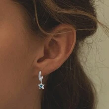 BRLINEY Sterling Zilveren Hypoallergene Dames Oorbellen Cubic Zirconia Creolen Ster Oorbellen Mode Dainty Oorbellen Cadeaus Voor Verjaardagen