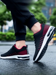 Men's Knitted Breathable Non-Slip Durable Fashion Casual Comfortable Lightweight Outdoor Running Sports Work Shoes (Pattern Random)