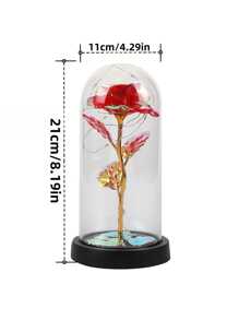 1pc 送女朋友创意鱼尾仿真花新款金箔花塑料套桌面摆件家居小夜灯装饰品开学情人节