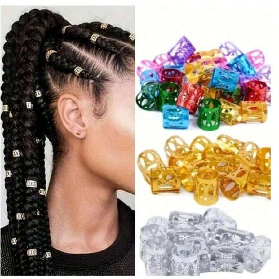 Kit 100 Adjustable Nagô Ring For Colored Box Braids Dread Hairstyle ...