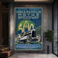 Indianapolis Program 1920 Large Wooden Framed Wall Art Home Decor Canvas Painting- For Bedroom, Bathroom, Living Room, Office, Kitchen, Holiday Gift- 1pc - 彩色 - 查看 2