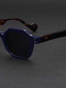 Óculos masculinos retrô com armação pequena e formato poligonal. Versáteis, ideais para viagens ao ar livre, festas e férias de verão na praia, garantindo que você seja o centro das atenções no seu estilo urbano.