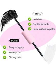1pc 5ml+5ml Lash Glue Bond And Seal Waterproof Eyelash Glue, Seal +Bond Double Headed Eyelash Glue Strengthening False Eyelashes Makeup - Baby Pink - View 4