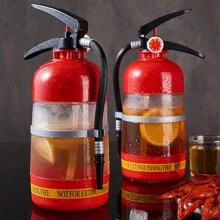 1 PCS Dispensador de Cerveza Extintor 2L, Barril Portátil con Enfriamiento por Gel, Boquilla Ajustable para Espuma, Diseño Original para Fiestas, Cumpleaños, Reuniones y Eventos - Rojo - Ver 2