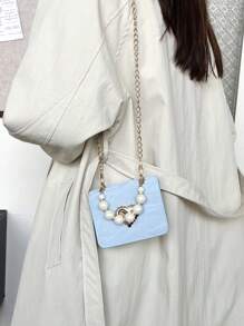 Fashion Pearl Hand-Held Mini Bag, Women's Versatile Shoulder Bag, Chain Crossbody, Red Envelope - Multicolor - View 7