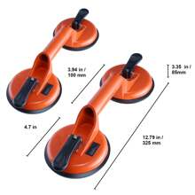 Glass Suction Cup, 4.7/8/10" 330/615/990 Lbs Load Capacity, Vacuum Suction Cup With ABS Or Aluminum Handle, Heavy Duty Industrial Suction Cup Lifter Tool For Glass, Granite, Tile, Metal, Wood Panel Lifting - 4.7", Aluminum Handle, 2 Pack - View 9