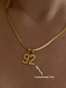 Custom Simple Numeral Necklace Stainless Steel Personalized Pendant Necklace, A Fashionable, Minimalist, Casual, Unique Gift For Girlfriend, Mom, Family, Friends, Daughter, Anniversary, Valentine's Day, Mother's Day, Birthday, Graduation, Daily Wear, Wedding, Prom