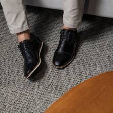 Santiago Men's Oxford Shoes Comfortable Men's Formal Shoes Brogue Party Church Work - 黑色 - 查看 1