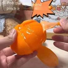 1 pieza Juguete suave de naranja pelando realista, favores divertidos, juguetes antiestrés rebotables amarillo naranja, juguetes de compresión de rebote lento, gadgets para aliviar el estrés, excelentes como regalos de cumpleaños, regalos para el Día de San Valentín, relleno de bolsas de regalo, relleno de cestas de Pascua, regalos de amuletos de la suerte