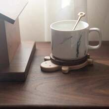 1 Turtle Coaster With Cute Design, Solid Wood Turtle Insulation Pad, Water Kettle Tea Cup Pad, Tableware Anti Scalding Table Decoration