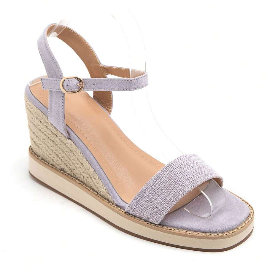 Summer Casual Versatile Simple Wedge Sandals - Purple - View 1