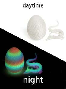 带惊喜蛋的铰链水晶龙雕像 - 灵活的 3D 打印龙雕像家居装饰，适用于各种房间类型，可收藏的塑料玩具，可在室内和室外使用，非常适合圣诞节、万圣节、复活节、感恩节、圣帕特里克节等节日 - 无需电力