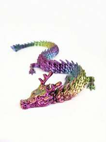 带惊喜蛋的铰链水晶龙雕像 - 灵活的 3D 打印龙雕像家居装饰，适用于各种房间类型，可收藏的塑料玩具，可在室内和室外使用，非常适合圣诞节、万圣节、复活节、感恩节、圣帕特里克节等节日 - 无需电力