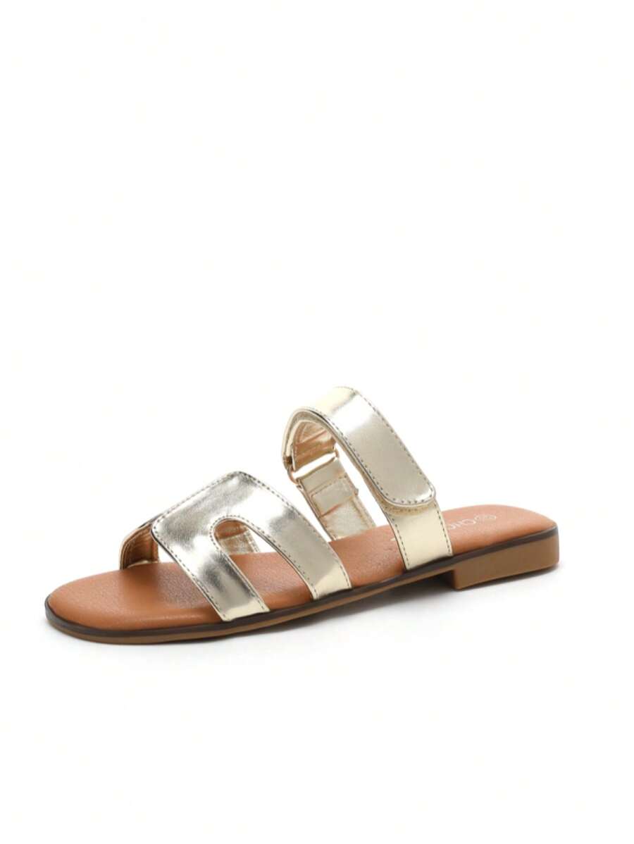 Casual Versatile Flat Sandals For Summer - Gold - View 1