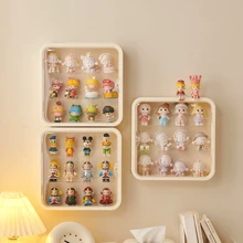1/120 piezas Vitrina para figurinas de caja ciega, Vitrina de pared, Estantería acrílica transparente para exhibir figurinas, Caja de almacenamiento y organización a prueba de polvo para muñecas y juguetes, sin necesidad de perforar