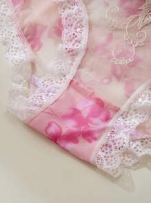 DORSU 3条蕾丝性感刺绣丁字裤，复古宫廷成熟魅力，舒适透气薄纱内衣