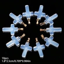 10 件 18*25 毫米捷克灯工玻璃十字珠吊坠手工制作珠宝制作项链耳环配件 - 十字吊墜 - 查看 16