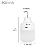 Lámpara portátil recargable por USB para camping al aire libre, luz de emergencia LED de alto poder con gancho, linterna para tiendas de campaña, luz nocturna