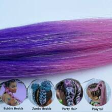 Pre Streched Braiding Hair Within Sparkling Tinsel Hair Extensions Soft Yaki Texture Easily Crochet Twist Braids Hair Synthetic Box Braiding Hair For Music Festival - Multicolor - View 7