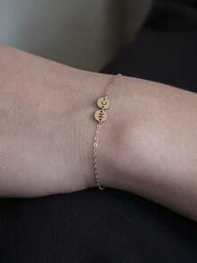 1pc Customized Simple Letter Name Bracelet, Stainless Steel Initial MAMA Bracelet, Ideal Gift For Girlfriend, Mom, Family, Friend, Daughter, Anniversary, Valentine's Day, Mother's Day, Birthday, Graduation, Daily Wear, Wedding, Party