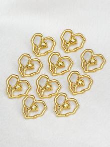 10 件不对称心形镂空玫瑰压花金属纽扣，适用于开衫、连衣裙、外套、毛衣、上衣、夹克，多功能装饰手工缝制纽扣，DIY 盒装礼品工艺配件 - 彩色 - 查看 7