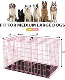 BestPet 24 Inch Dog Crates For Small Dogs Folding Metal Wire Crates Dog Kennels Outdoor And Indoor Pet Dog Cage Crate With Double-Door,Divider Panel, Removable Tray,Black