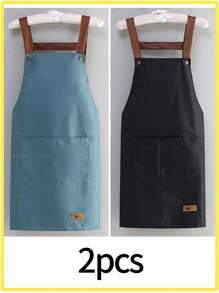 Waterproof And Oil Resistant Canvas Apron - Floral Design, Adjustable Waistband, Breathable Fabric, New Kitchen Home Cooking Oil And Stain Resistant Apron, Kitchen, Bathroom, Family, Household Products,Waterproof Oil Resistant Cooking Apron With Pockets - Adjustable And Multi-Purpose, Suitable For Coffee Bars And Restaurants