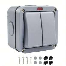2 Way Weatherproof Switch 20A Control Switch Double Light Switch Outdoor Garden Rainproof Double Switch - Variant1 - View 1