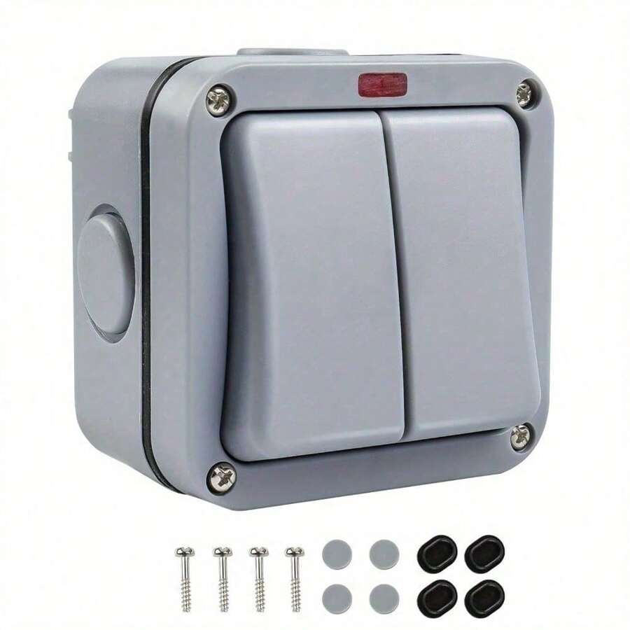 2 Way Weatherproof Switch 20A Control Switch Double Light Switch Outdoor Garden Rainproof Double Switch - Variant1 - View 1