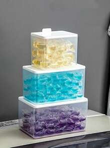 1 件多功能防潮、防尘、防水牙膏收纳盒、学生宿舍收纳盒、洗衣粉、香味收纳盒、塑料篮、玩具篮、家居装饰、桌面装饰、家居装饰品、房间装饰、卧室装饰、礼品 - 白色 - 查看 2