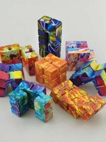 1/3pcs Colorful Infinite And Versatile Stress Relieving Cube, With Various Colorful Starry Sky Styles, Elements Of Starry Sky And Moonlight Forest, Novel Shapes, Fun Gameplay, Suitable For Relieving Restlessness And Leisure Entertainment - Multicolor - View 2