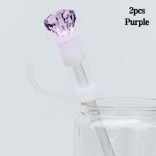 1pc/2pcs/6pcs Rhinestone Straw Cap, Suitabl E For Cups 30oz And 40oz, Dustproof Silicone Straw Caps, Reusable Straw Cover For 10mm (0.4in) Straws, Cup Accessories