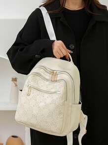 Fashionable Women Large Capacity Laptop Backpack, Streetwear Travel Bag For Students