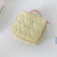 Girly Hearts Bursting! Heart Quilted Diamond-Shaped Cosmetic Bag, Pink, Purple, Green And Yellow Dreamy Four Colors, Small And Portable, Can Hold Your Beauty Tricks! Makeup Bag Travel School Supplies Travel Essentials Make Up Bag Holiday Essentials Makeup Bags Makeup Pouch Makeup Organizer Holiday Winter Leopard Print Sausage Dog Women Gifts For Women