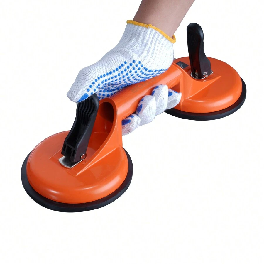 Glass Suction Cup, 4.7/8/10" 330/615/990 Lbs Load Capacity, Vacuum Suction Cup With ABS Or Aluminum Handle, Heavy Duty Industrial Suction Cup Lifter Tool For Glass, Granite, Tile, Metal, Wood Panel Lifting - 4.7", Aluminum Handle, 2 Pack - View 1
