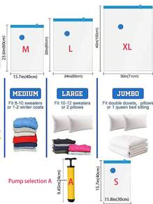 1pc Thick Vacuum Storage Bag, Transparent Compressed Clothing Quilt Organizer Bag, Pump Sold Separately Bedroom, Organizer, Home Storage, For White T Shirt Women, Black Pants Women, Ladies Winter Clothes, Dress, Winter Clothes For Ladies, Elegant Woman Dresses, White Shirt For Ladies, Long Sleeve, White Jumpsuit For Women, Spring Dresses For Women, Spring Outfits For Women, Spring, Spring Clothes, Minimalist, Summer Tops Storage - Clear - View 7