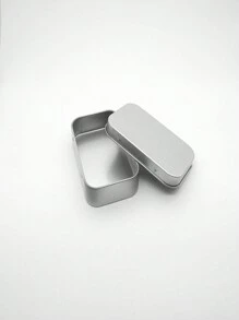 2/4/12pcs Silver Metal Rectangular Hinged Tins - Empty Containers, Portable Storage Set, Suitable For Storing Pushpins, Candies, Jewelry And Crafts - Durable, Multifunctional, Decorative Home Storage, With Convenient Hinged Lids, Ideal For Desktop Decor, Party Favors, Daily And Holiday Table Settings - Multicolor - View 3