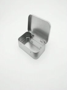 2/4/12pcs Silver Metal Rectangular Hinged Tins - Empty Containers, Portable Storage Set, Suitable For Storing Pushpins, Candies, Jewelry And Crafts - Durable, Multifunctional, Decorative Home Storage, With Convenient Hinged Lids, Ideal For Desktop Decor, Party Favors, Daily And Holiday Table Settings - Multicolor - View 4