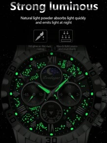 POEDAGAR Sports Men Watch Waterproof Chronograph Men's Watches Luminous Stainless Steel Luxury Watch For Man Quartz +Box,1PC