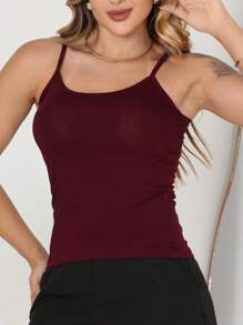Kit Of 3 Women's Tank Tops Without Padded Underwire, Super Light Straps - Blue M. Brown and Wine - View 6