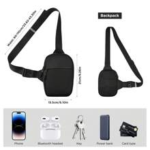 Lightweight Waterproof Breathable Shoulder Backpack – Sling Bag | For Travel, Hiking, Cycling & Camping - Black - View 6