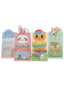 8 件/包复活节派对礼品盒，3D 立式派对礼品袋 - 彩色 - 查看 2