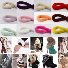 1/2m Faux Rabbit Fur Scarf Furry Ribbon Fur Tape Trimming Ribbon Craft Sewing Clothing Accessories Handmade Accessories - Multicolor - View 1