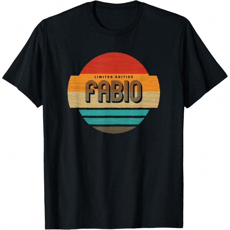 Fabio Name Retro Vintage Sunset Limited Edition T-Shirt