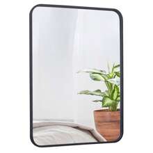 2PCS Rectangular Wall Mirror Vanity Mirror Bathroom Durable Metal Frame Home Dec