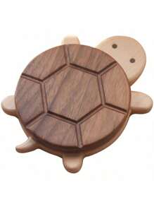 1 Turtle Coaster With Cute Design, Solid Wood Turtle Insulation Pad, Water Kettle Tea Cup Pad, Tableware Anti Scalding Table Decoration