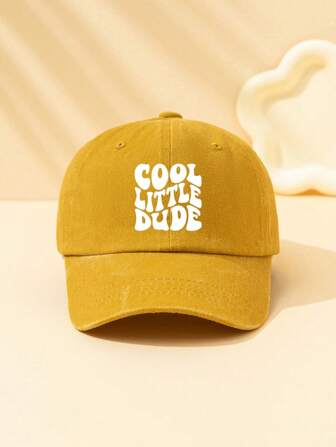 1 顶儿童字母印花水洗防紫外线可调节复古休闲棒球帽，适合日常佩戴