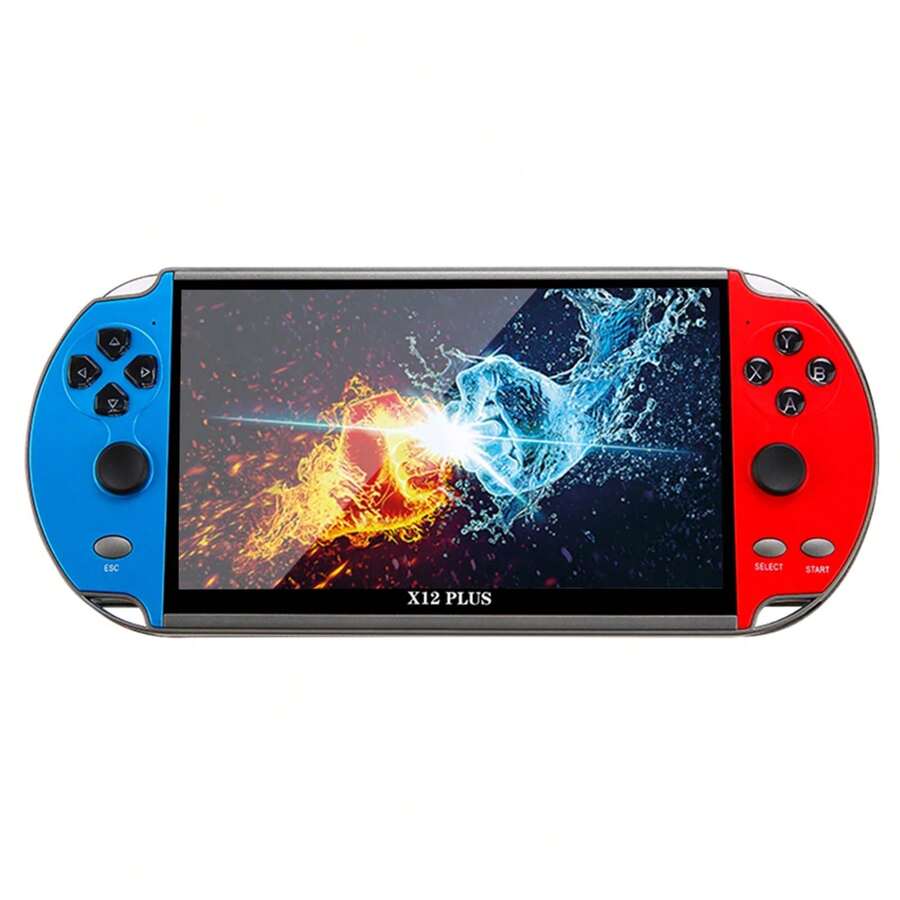 Consola de juegos portátil X12 Plus de 7 pulgadas Pantalla HD Vídeo retro 10.000 juegos incorporados - Rojo - Ver 1
